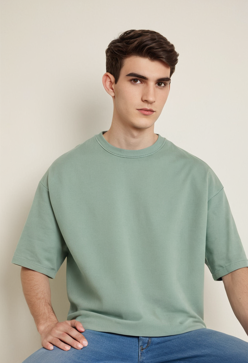 Siyalta – Sea Green | Oversized T-Shirt – sea green, Short Sleeve, Casual Fit